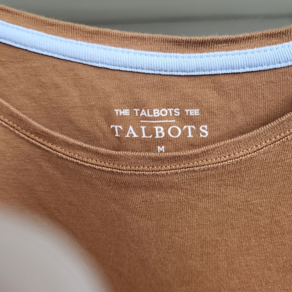 Talbots Women's Tan Short Sleeve Tee - Picture 2 of 3